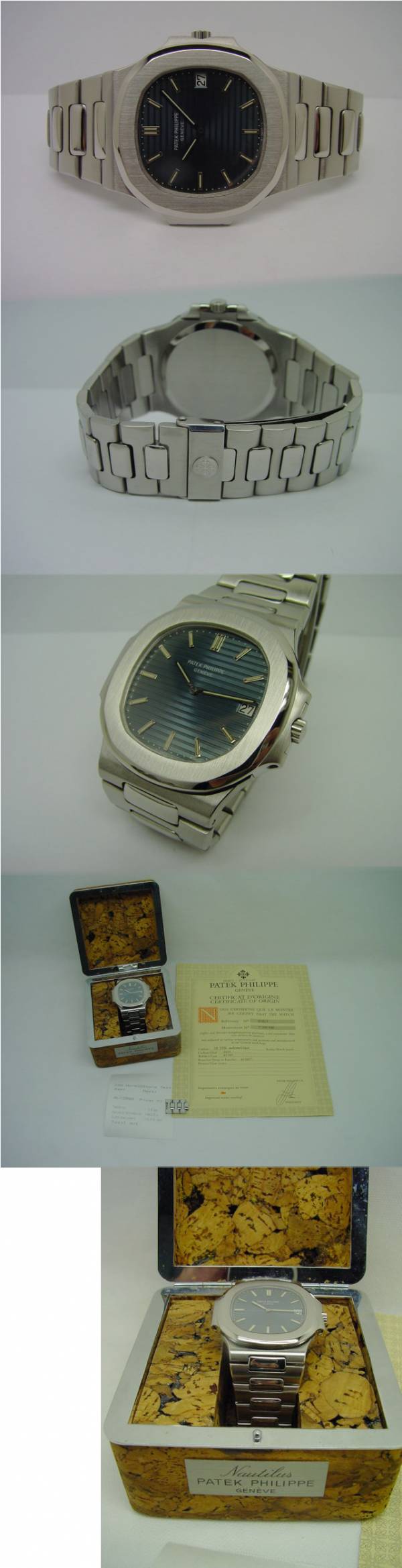Patek Philippe 3700 Vintage Jumbo Nautilus Stahl Full Set mit Korkbox